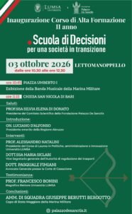 Inaugurazione II Ciclo della “Scuola di Decisioni per una società in transizione”